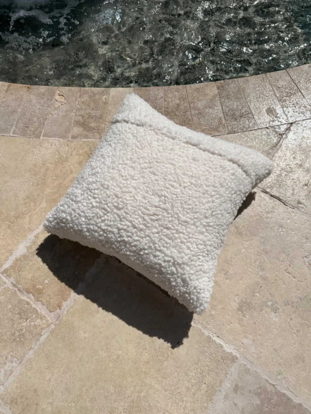 Cream / Off White Faux Fur Decorative Sherpa Throw Pillow Cover 18x18 Inch